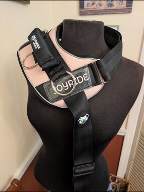 JOYRIDE Soft Padded Dog Harness in Blush Pink and Black